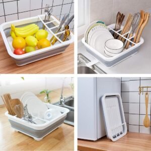 Portable Foldable Dinnerware Dish Drying Rack