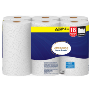 White Ultra Strong Paper Towels - 6 Triple Rolls