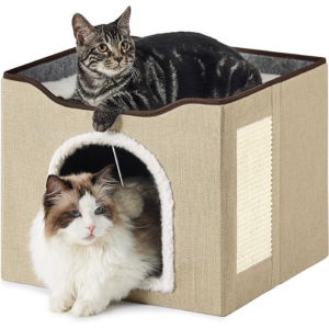 Cat Beds for Indoor Cats – Large Cat Cave for Pet Cat House