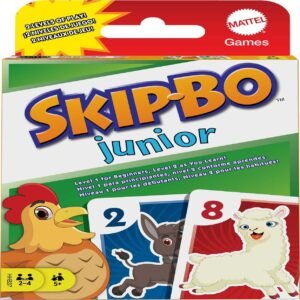 Skip-Bo Junior Card Game for Kids and Game Night, 2 Levels of Play