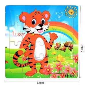 Wooden Jigsaw-Puzzles Set For Kids Age 3-5 Year Old 20 Piece Animals Colorful Wooden Puzzles