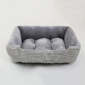 Plush Square Pet Bed for Dogs and Cats