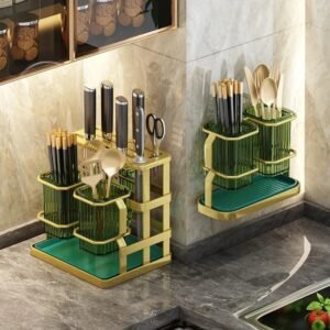 Kitchen Chopstick Barrel Knife Rack - Home Countertop Cutting Board Rack