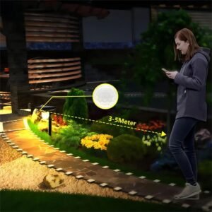 Solar Powered Motion Sensor Outdoor Pathway Lights 2/4pcs Set