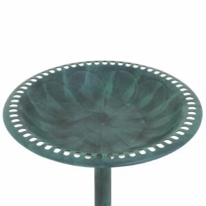 28-Inch Vintage Pedestal Bird Bath for Outdoor Garden Decor